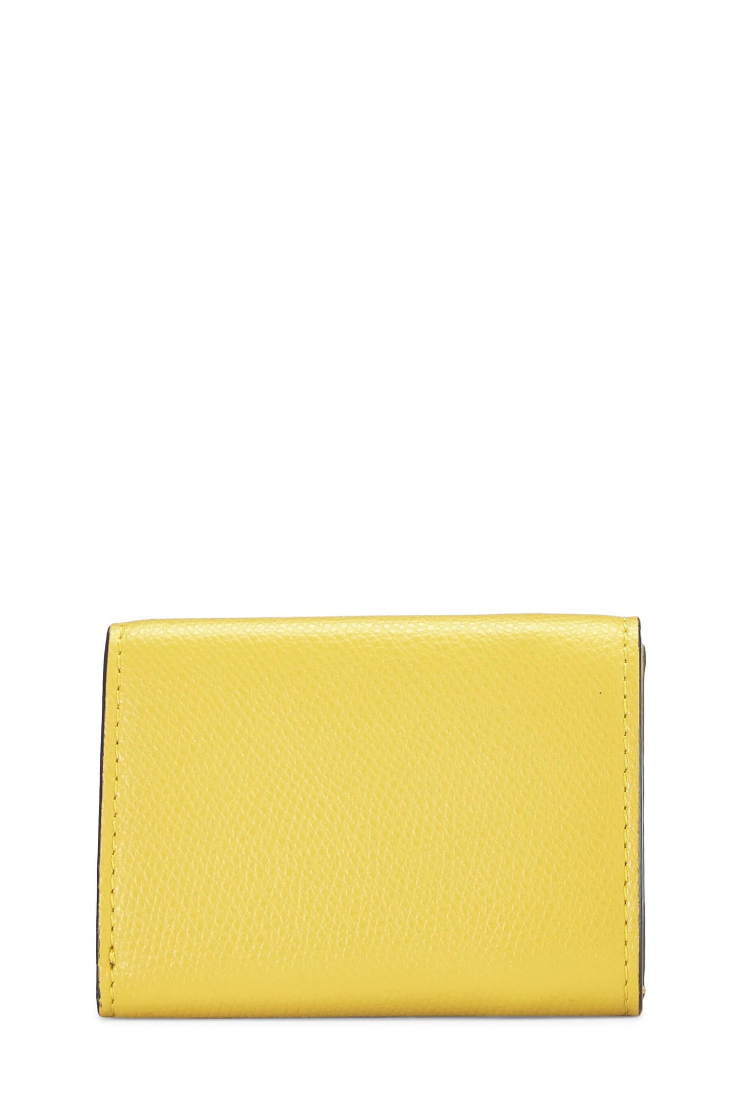 Fendi,  Yellow Leather 'F is Fendi' Compact Wallet, Yellow