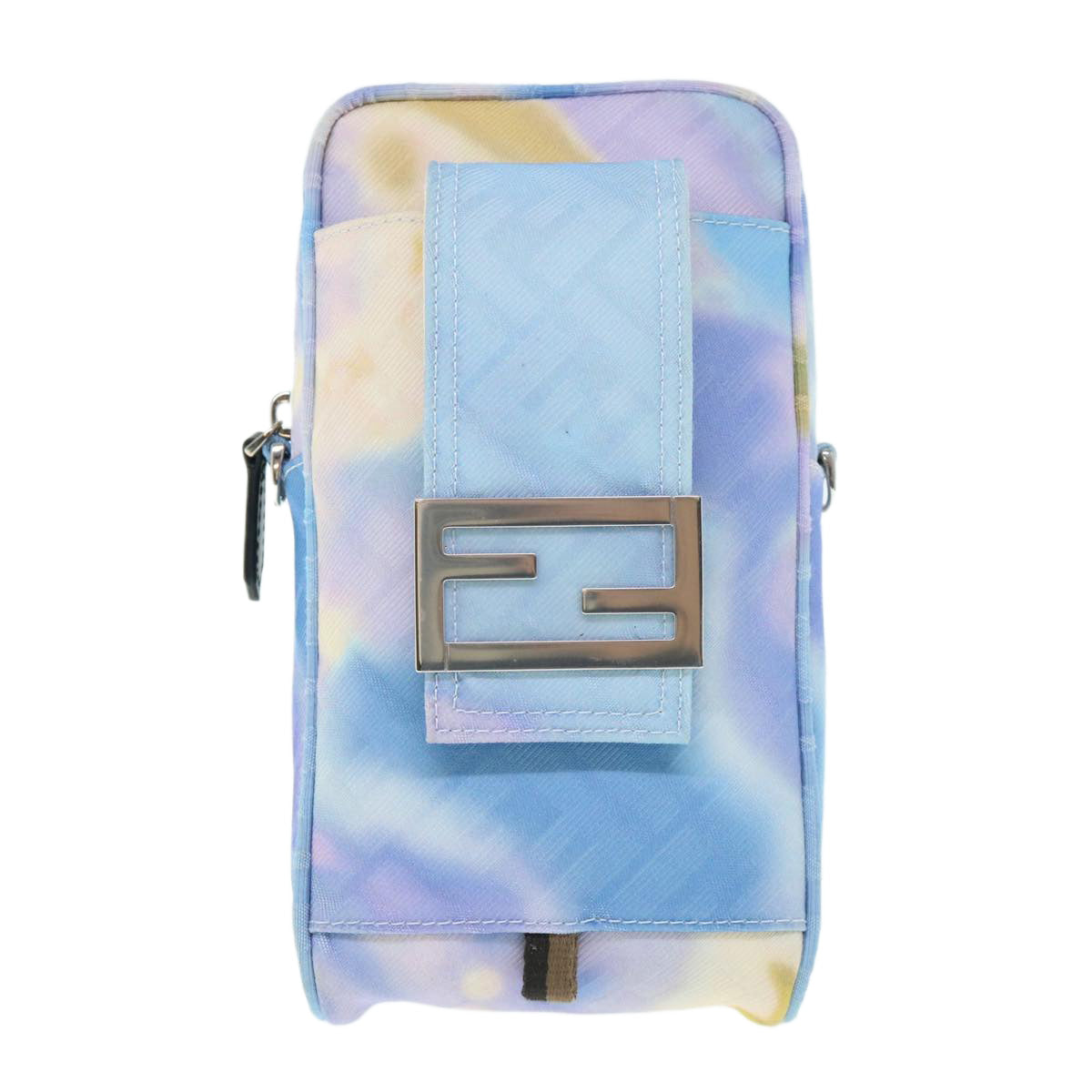 FENDI Zucca Canvas Shoulder Bag Light Blue 62025A