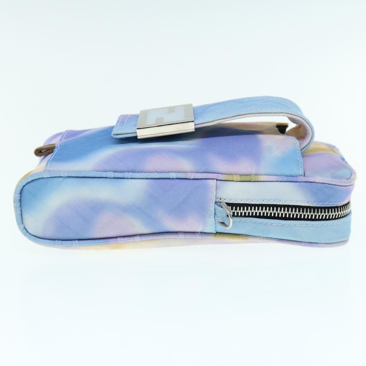 FENDI Zucca Canvas Shoulder Bag Light Blue 62025A