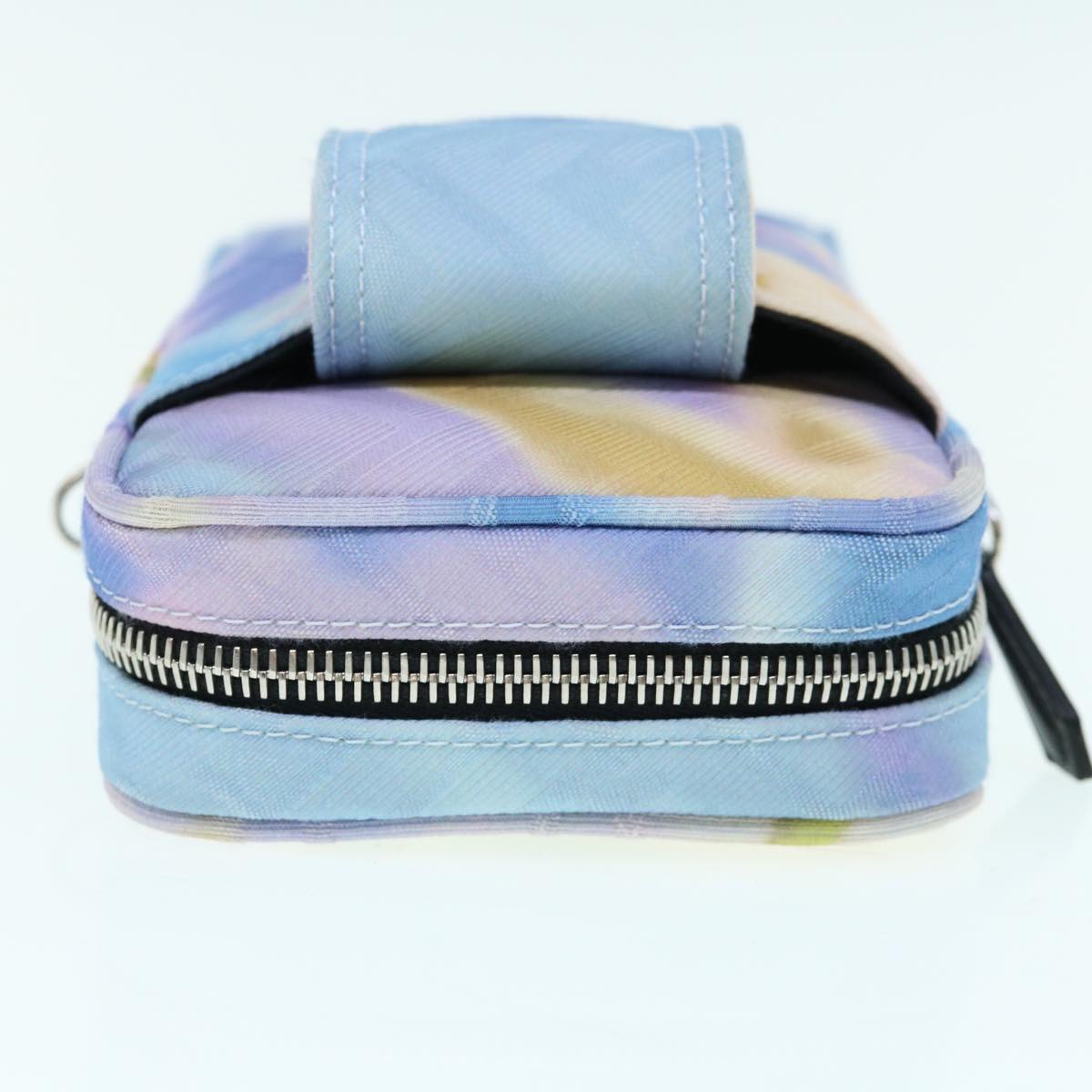FENDI Zucca Canvas Shoulder Bag Light Blue 62025A