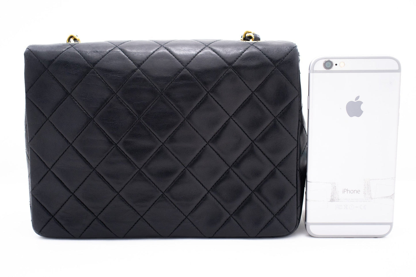 CHANEL Mini Square Small Chain Shoulder Bag Crossbody Black Quilt k83