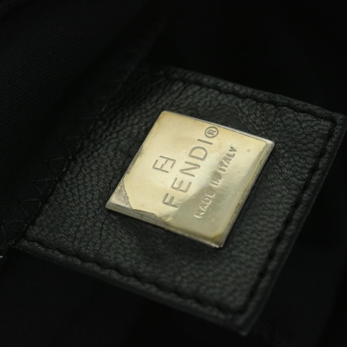 FENDI Mamma Baguette Shoulder Bag Nylon Black 62129