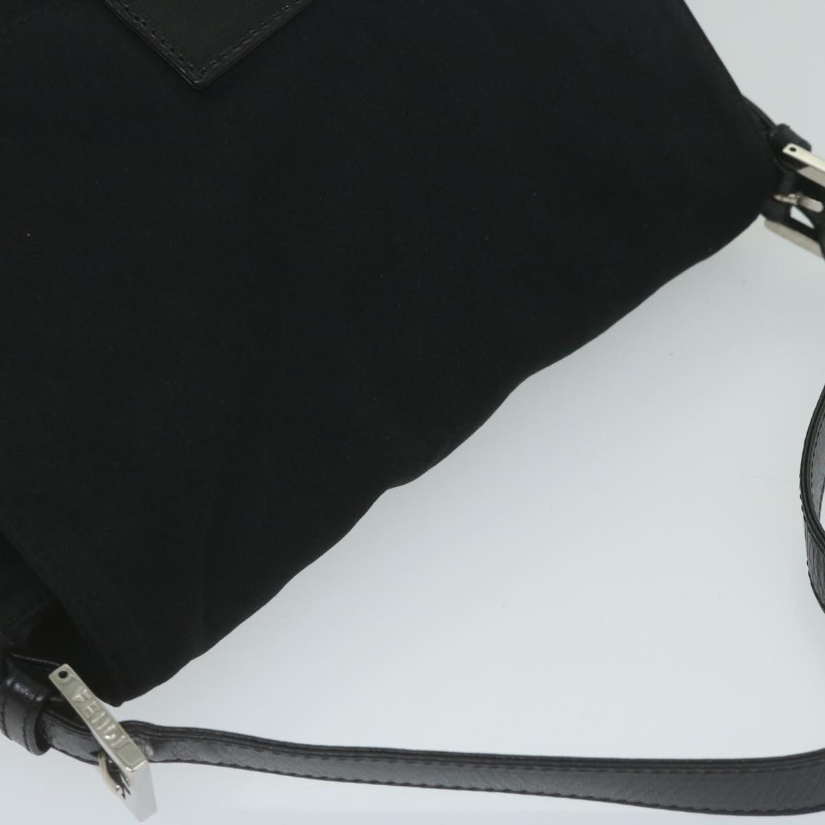 FENDI Mamma Baguette Shoulder Bag Nylon Black 62129