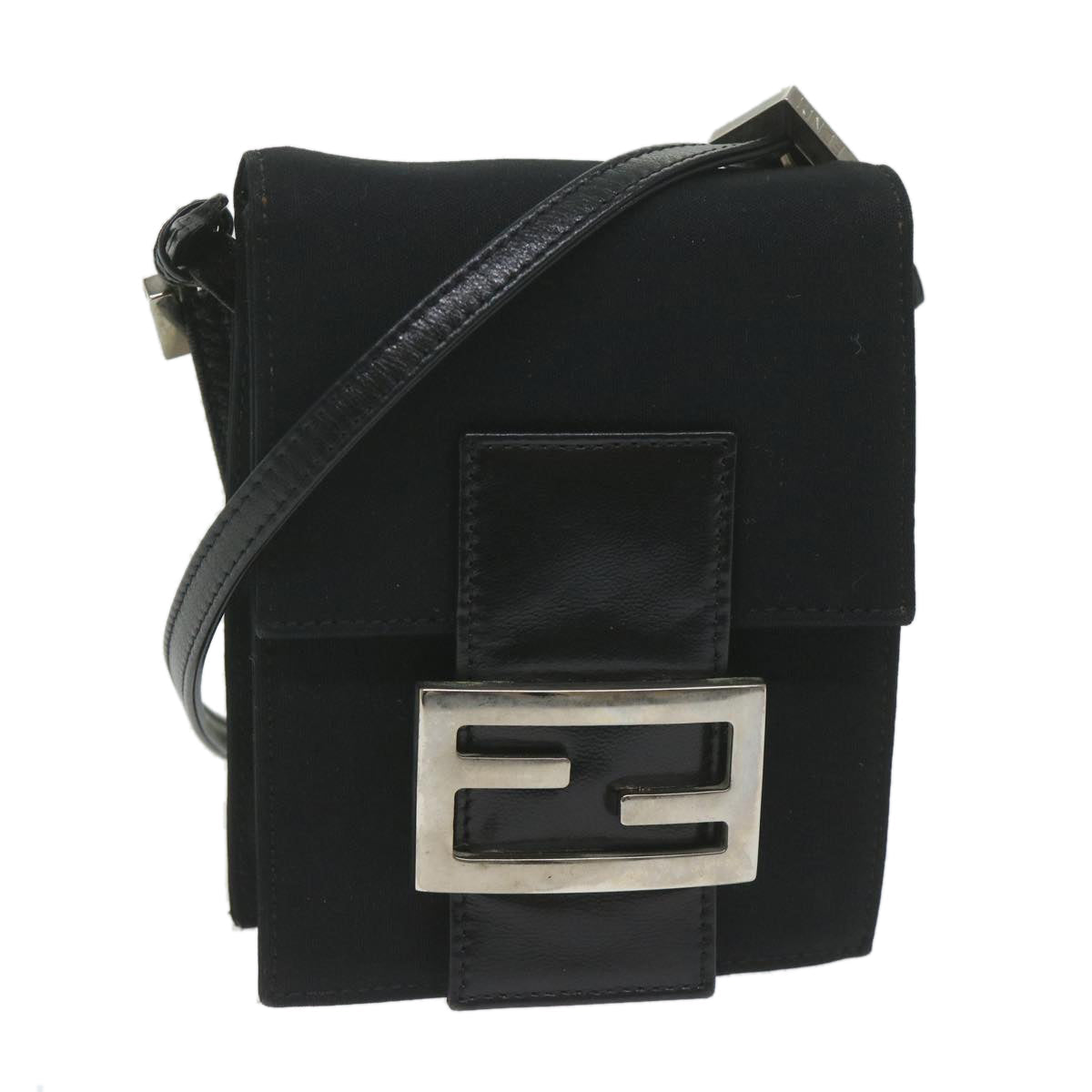 FENDI Mamma Shoulder Bag Nylon Black 62178