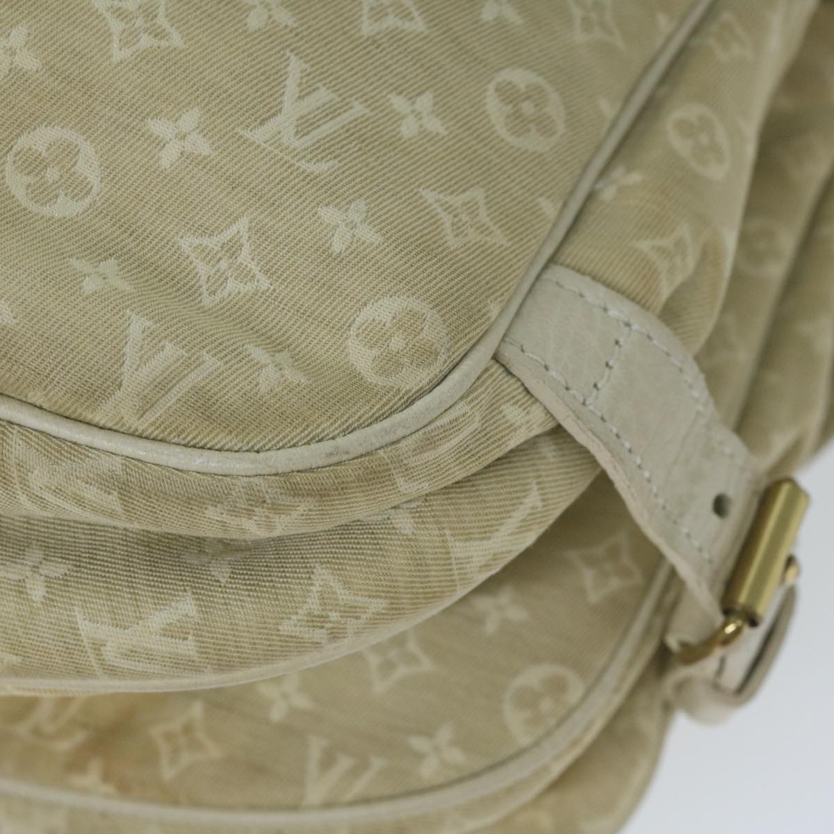 LOUIS VUITTON Monogram Mini Lin Saumur PM Shoulder Bag Ivory M95314 62201