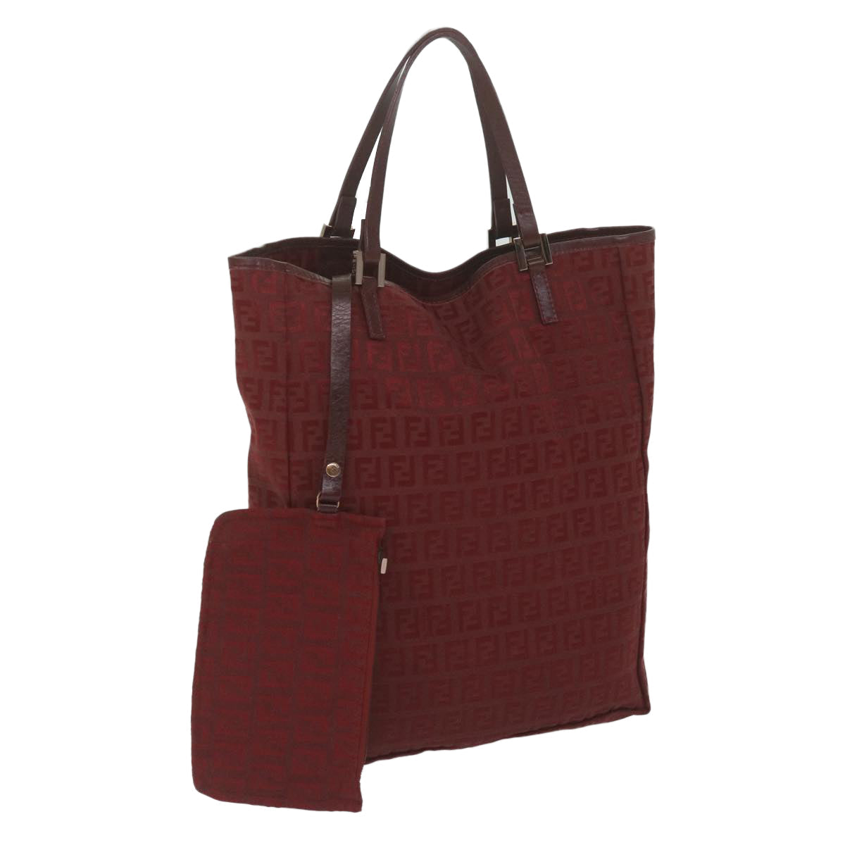FENDI Zucchino Canvas Hand Bag Red 62237