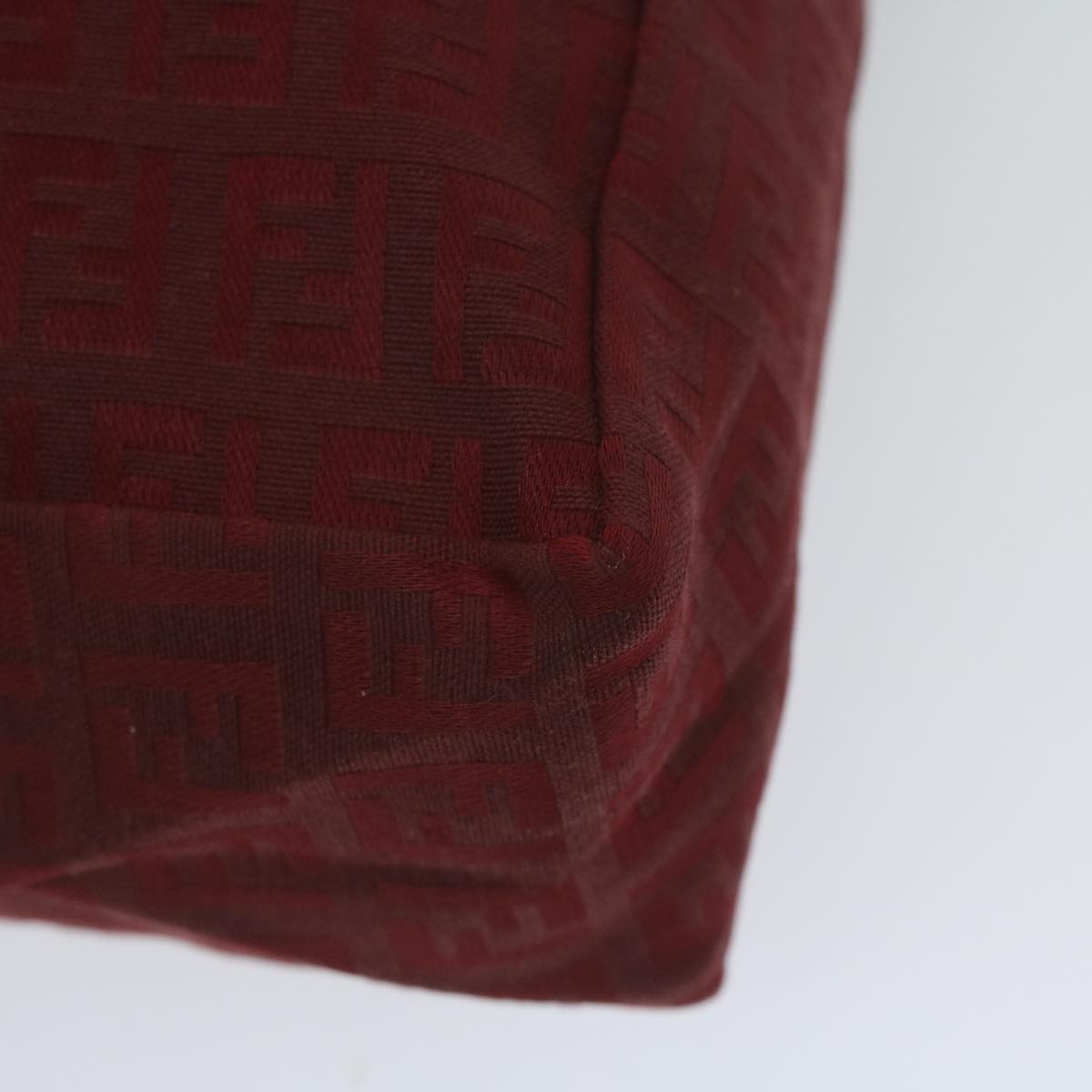 FENDI Zucchino Canvas Hand Bag Red 62237