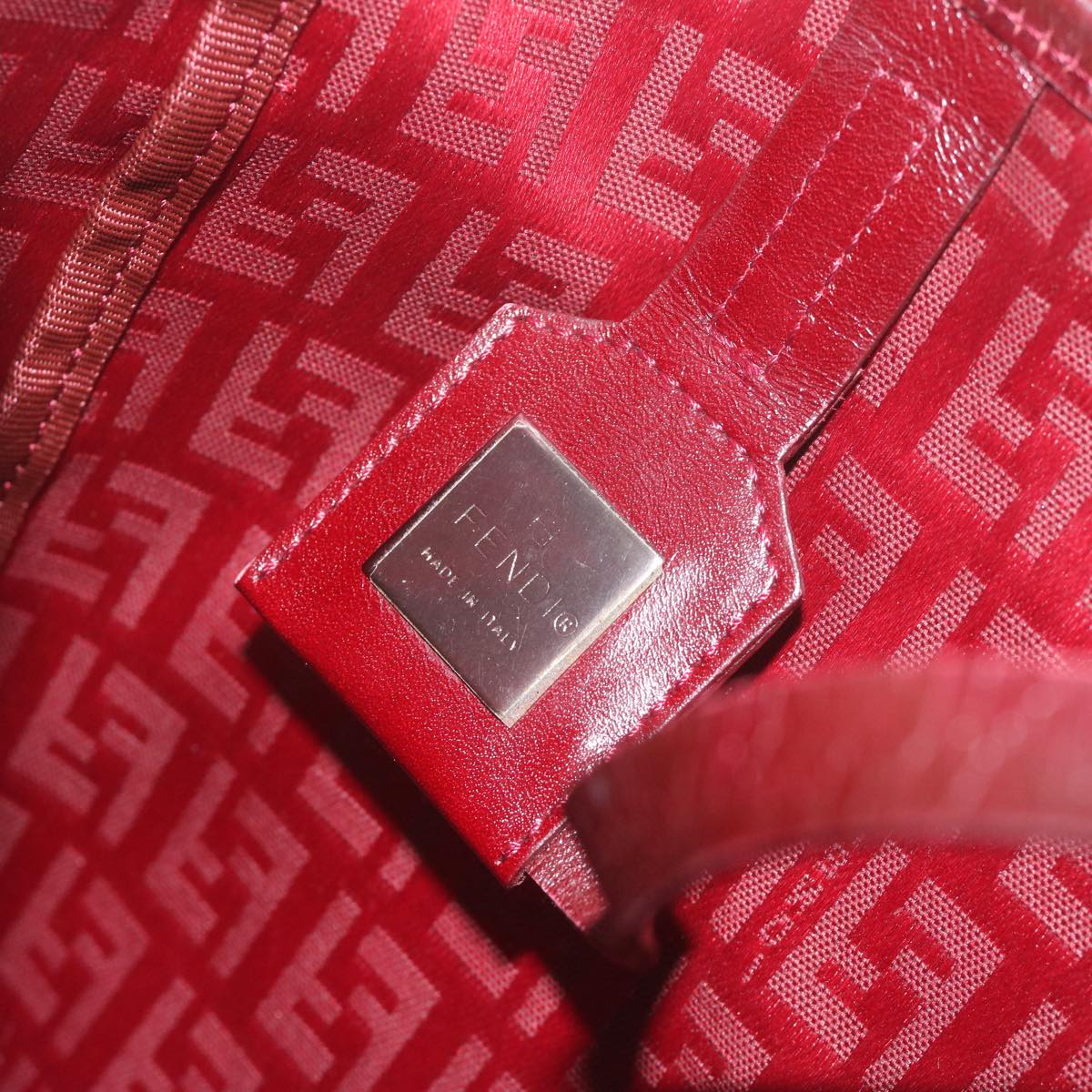 FENDI Zucchino Canvas Hand Bag Red 62237