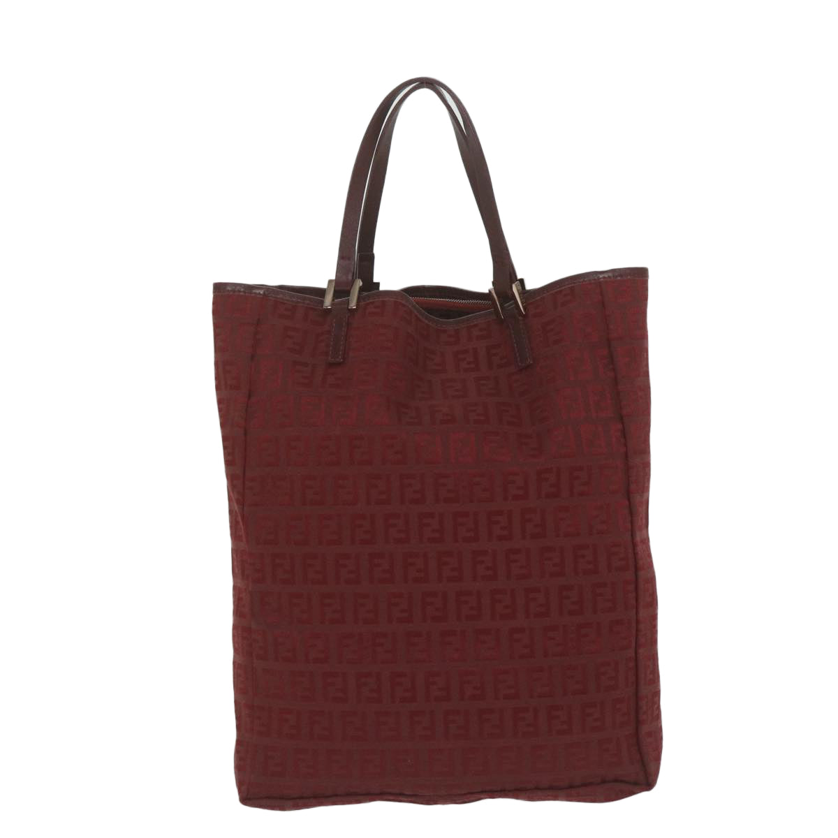 FENDI Zucchino Canvas Hand Bag Red 62237