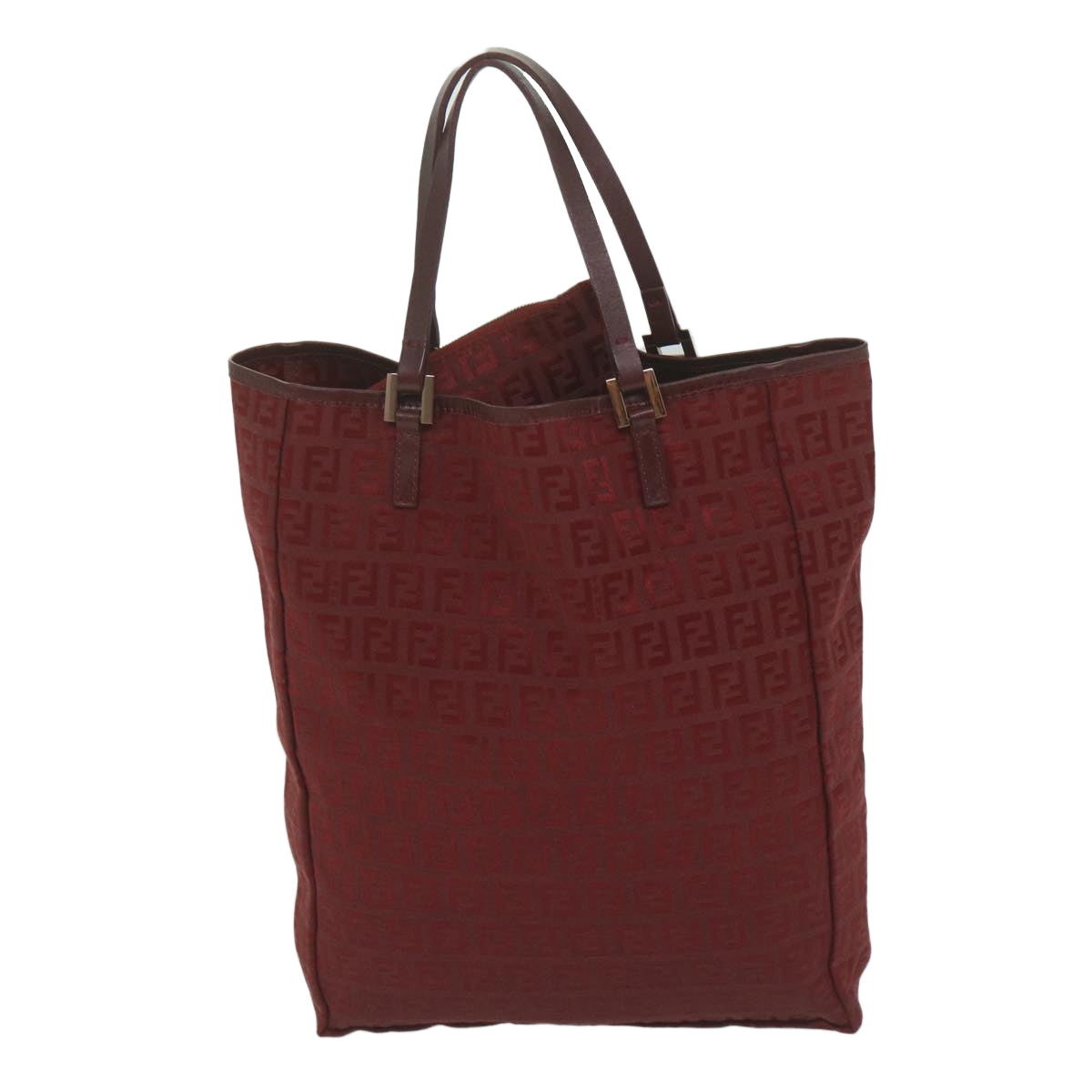 FENDI Zucchino Canvas Hand Bag Red 62237