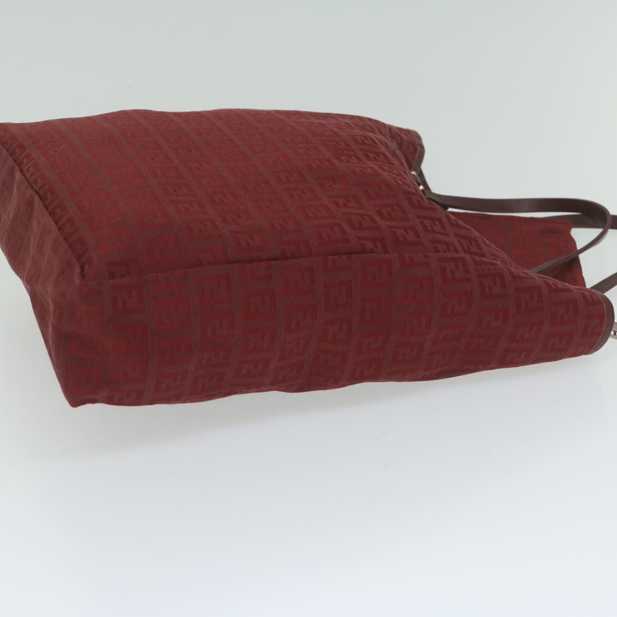 FENDI Zucchino Canvas Hand Bag Red 62237