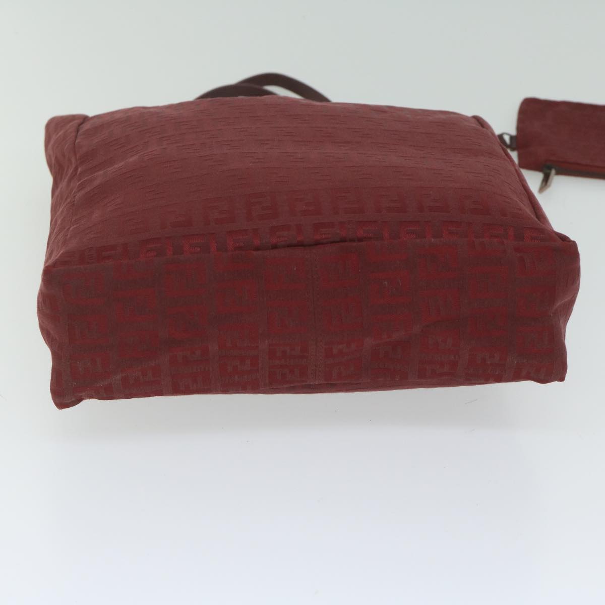 FENDI Zucchino Canvas Hand Bag Red 62237