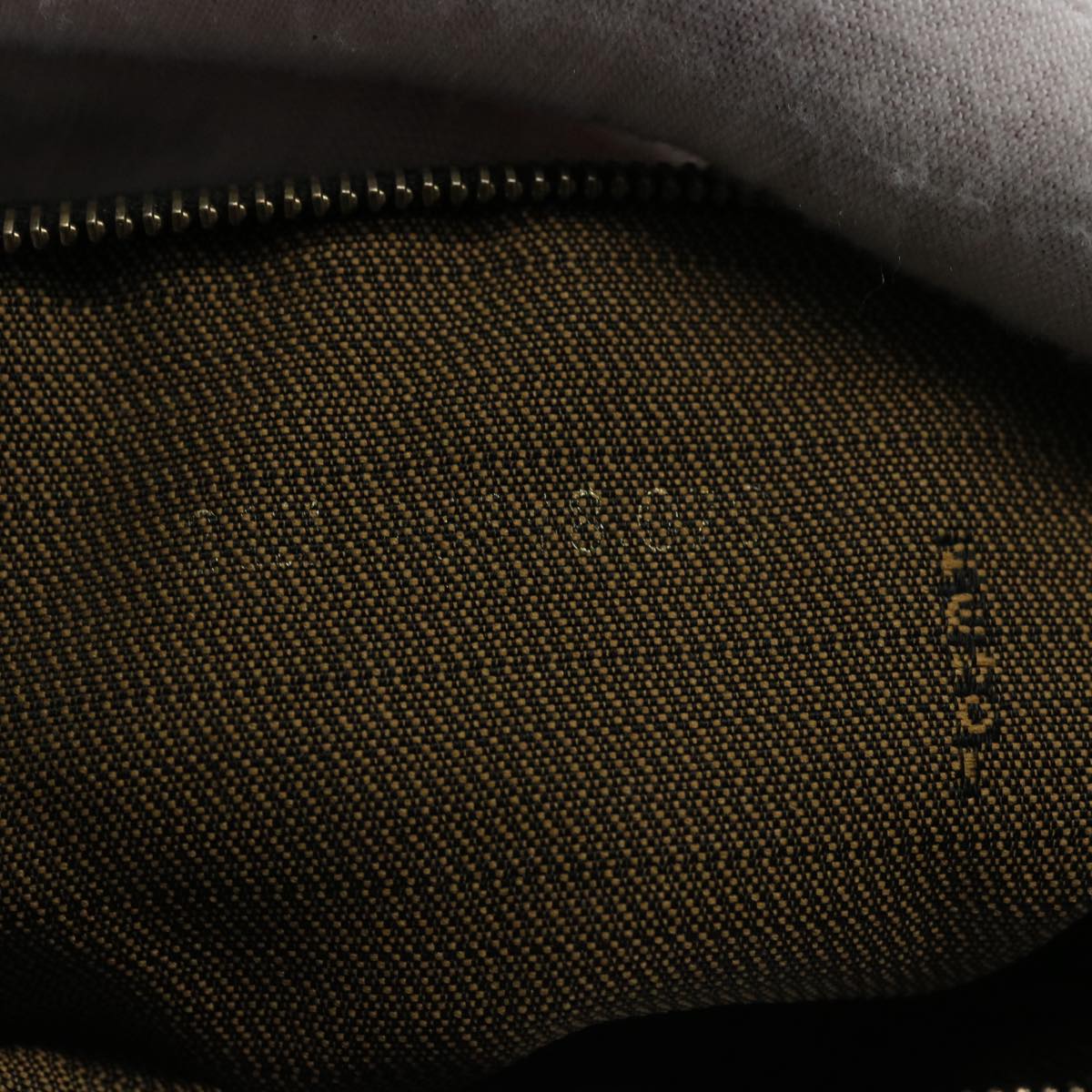 FENDI Zucca Canvas Vanity pouch Hand Bag Nylon Brown Black 62446