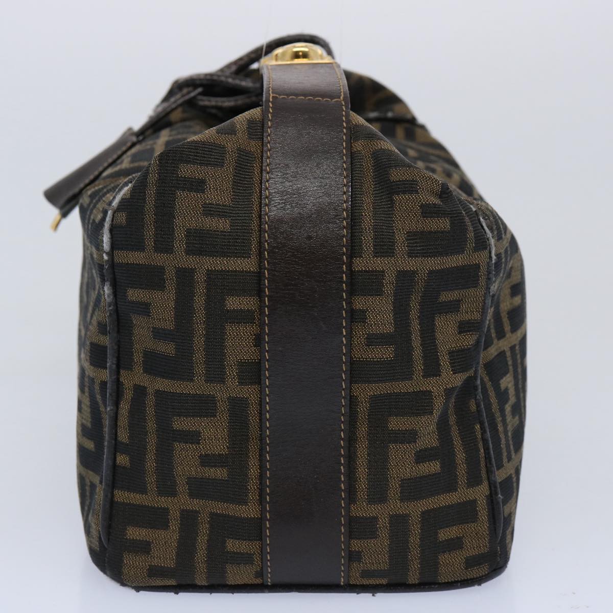 FENDI Zucca Canvas Vanity pouch Hand Bag Nylon Brown Black 62446