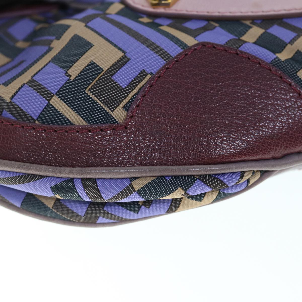 FENDI Zucca Canvas Hand Bag 2way Purple Pink 62577