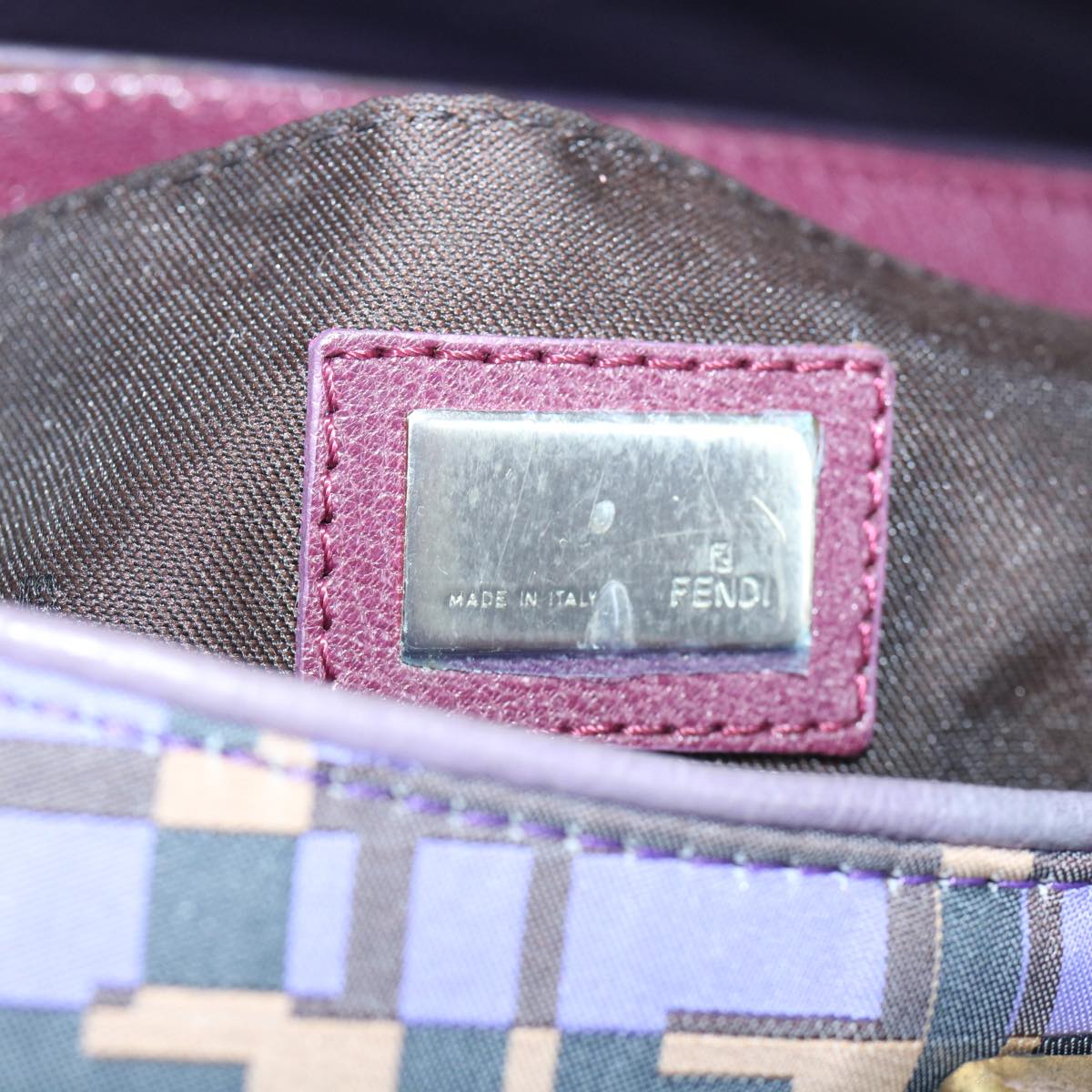 FENDI Zucca Canvas Hand Bag 2way Purple Pink 62577