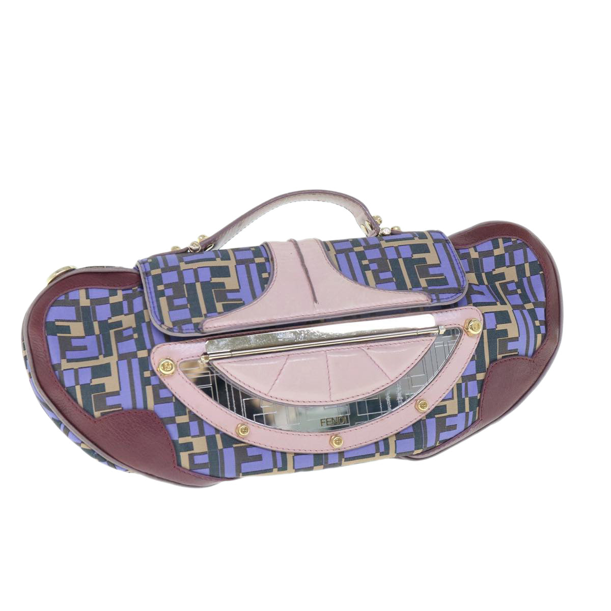 FENDI Zucca Canvas Hand Bag 2way Purple Pink 62577
