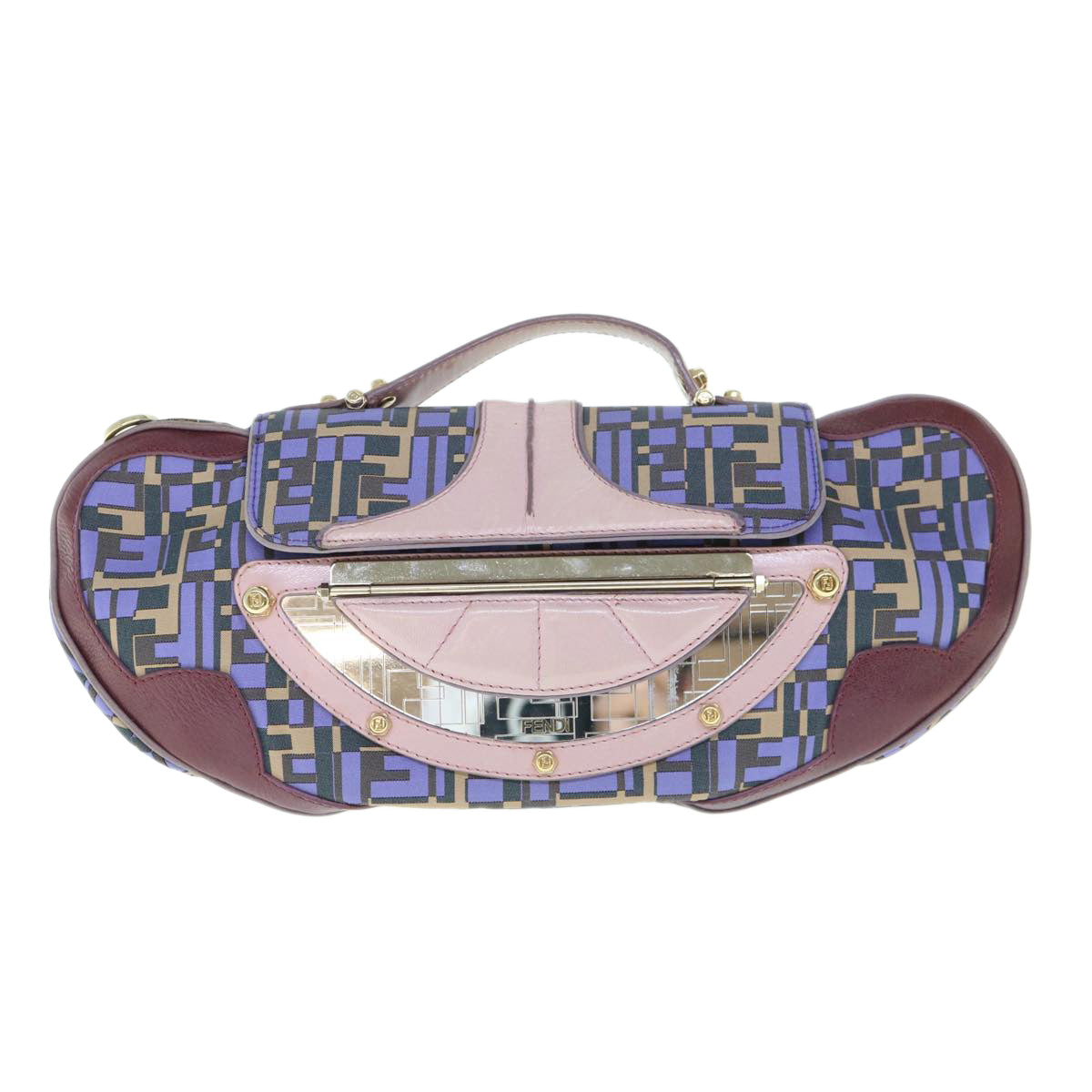 FENDI Zucca Canvas Hand Bag 2way Purple Pink 62577