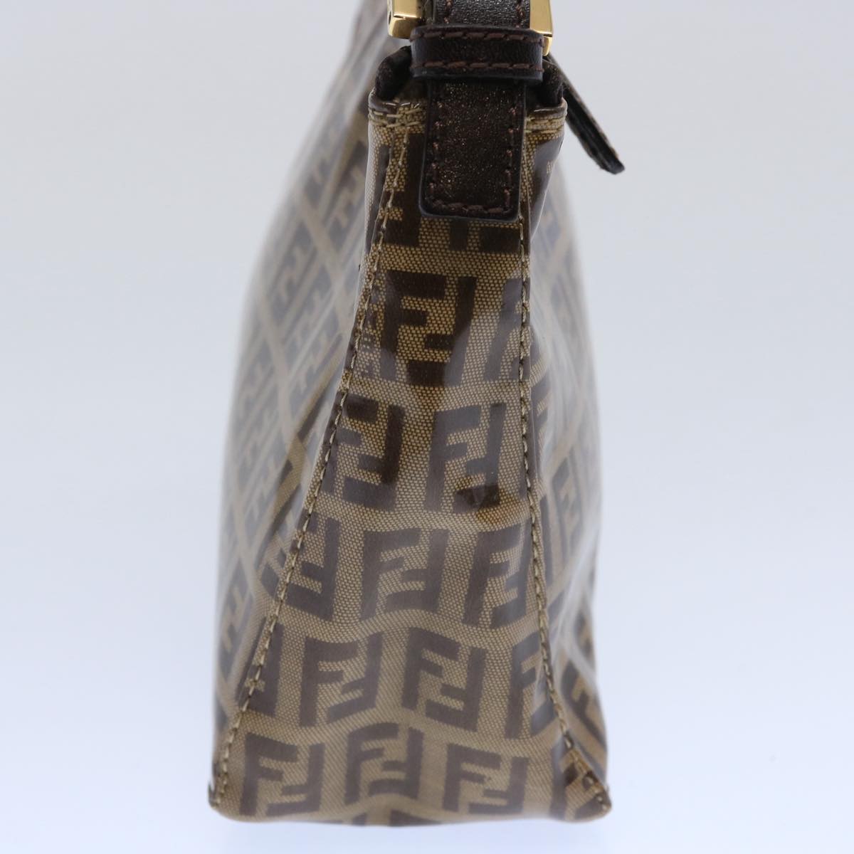 FENDI Zucchino Canvas Pouch Beige Brown 62655