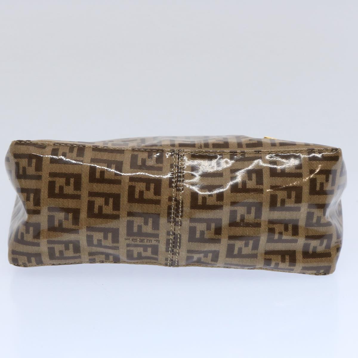 FENDI Zucchino Canvas Pouch Beige Brown 62655