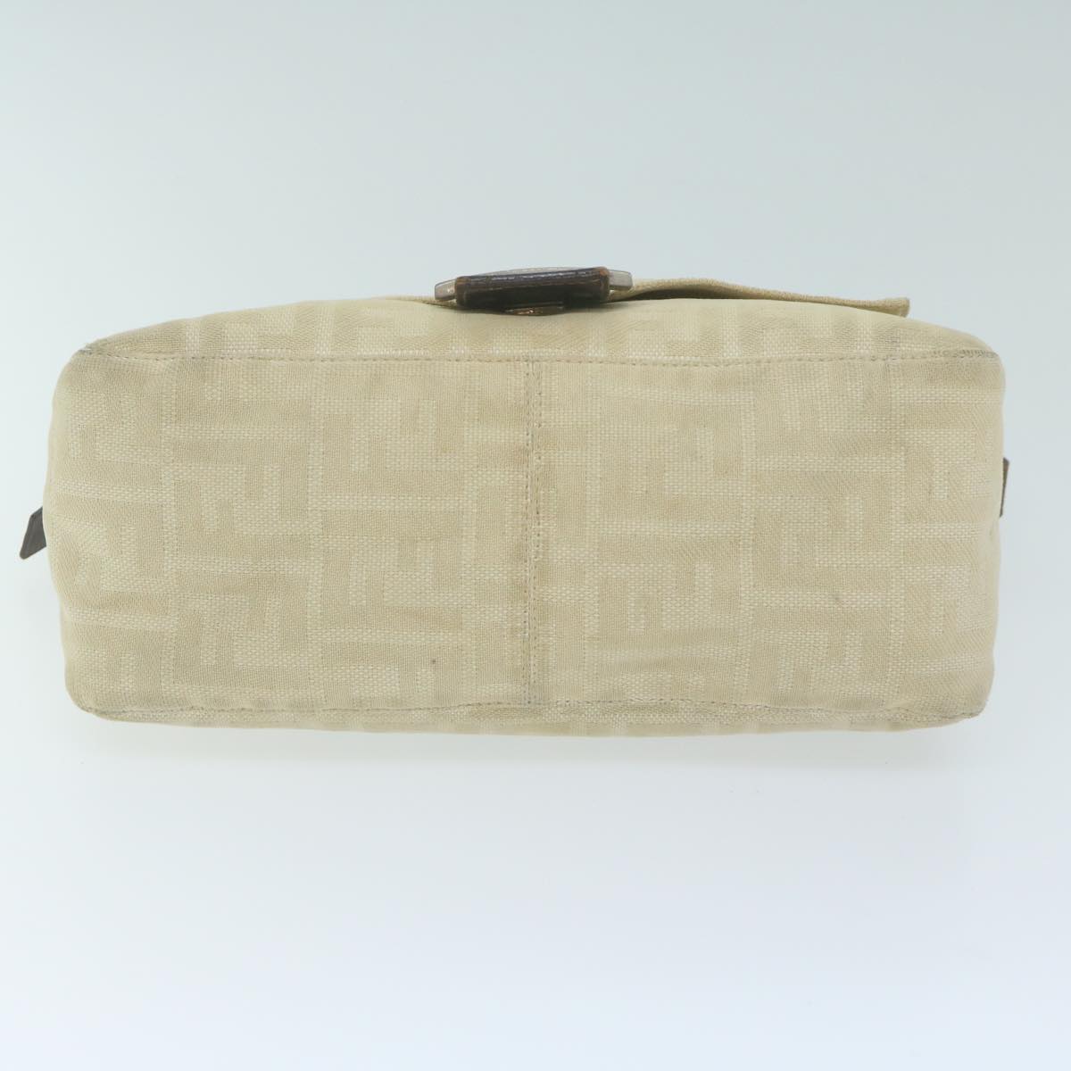FENDI Zucca Canvas Mamma Baguette Shoulder Bag Beige 62678