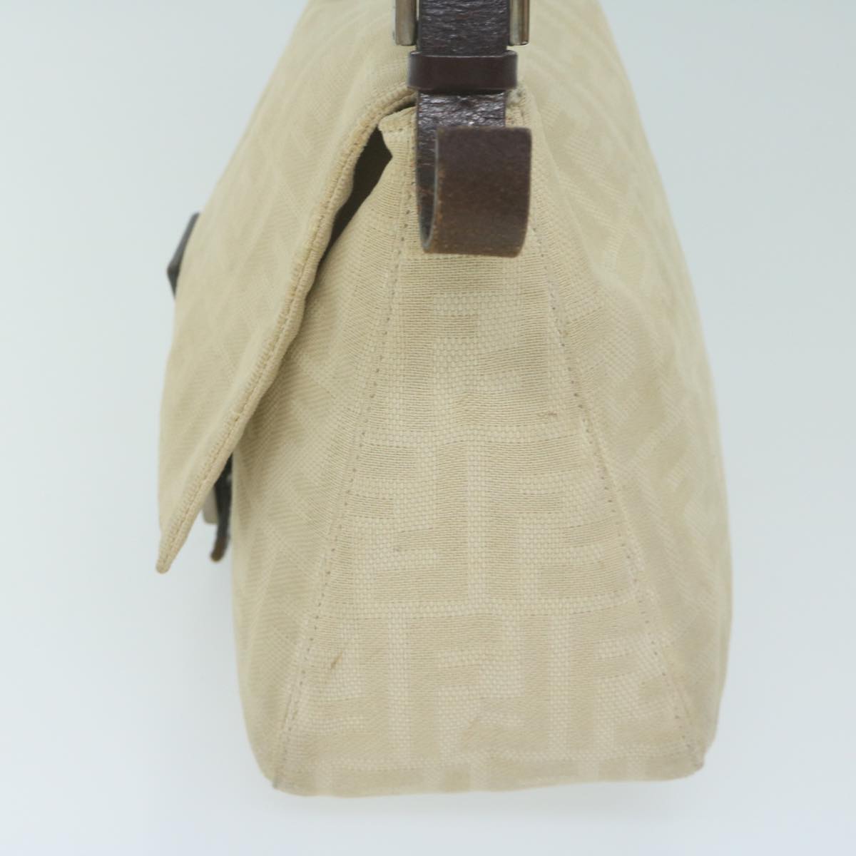 FENDI Zucca Canvas Mamma Baguette Shoulder Bag Beige 62678