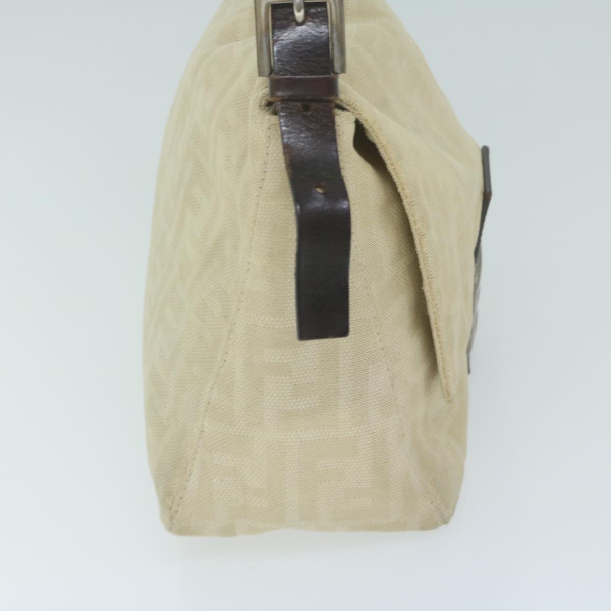 FENDI Zucca Canvas Mamma Baguette Shoulder Bag Beige 62678