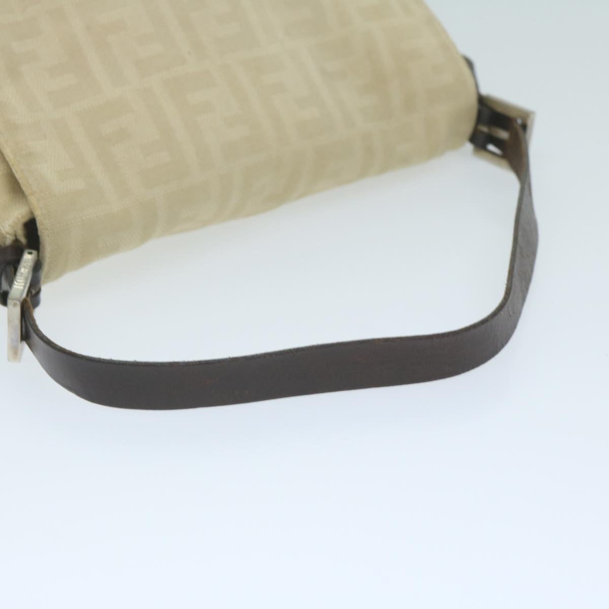 FENDI Zucca Canvas Mamma Baguette Shoulder Bag Beige 62678