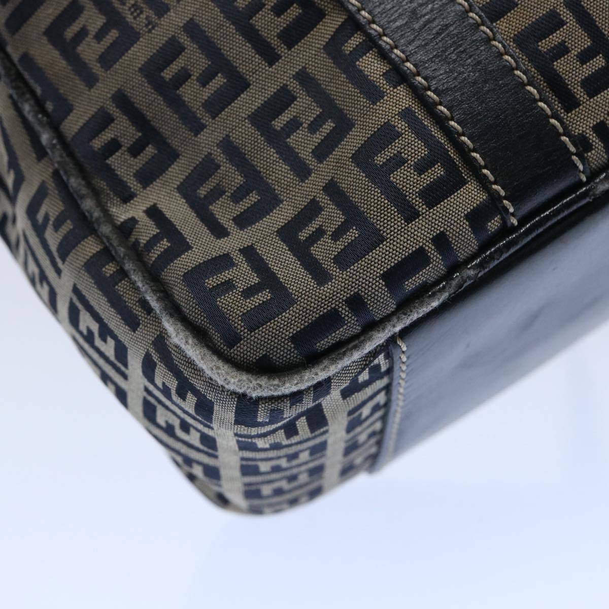 FENDI Zucchino Canvas Hand Bag Navy 62679