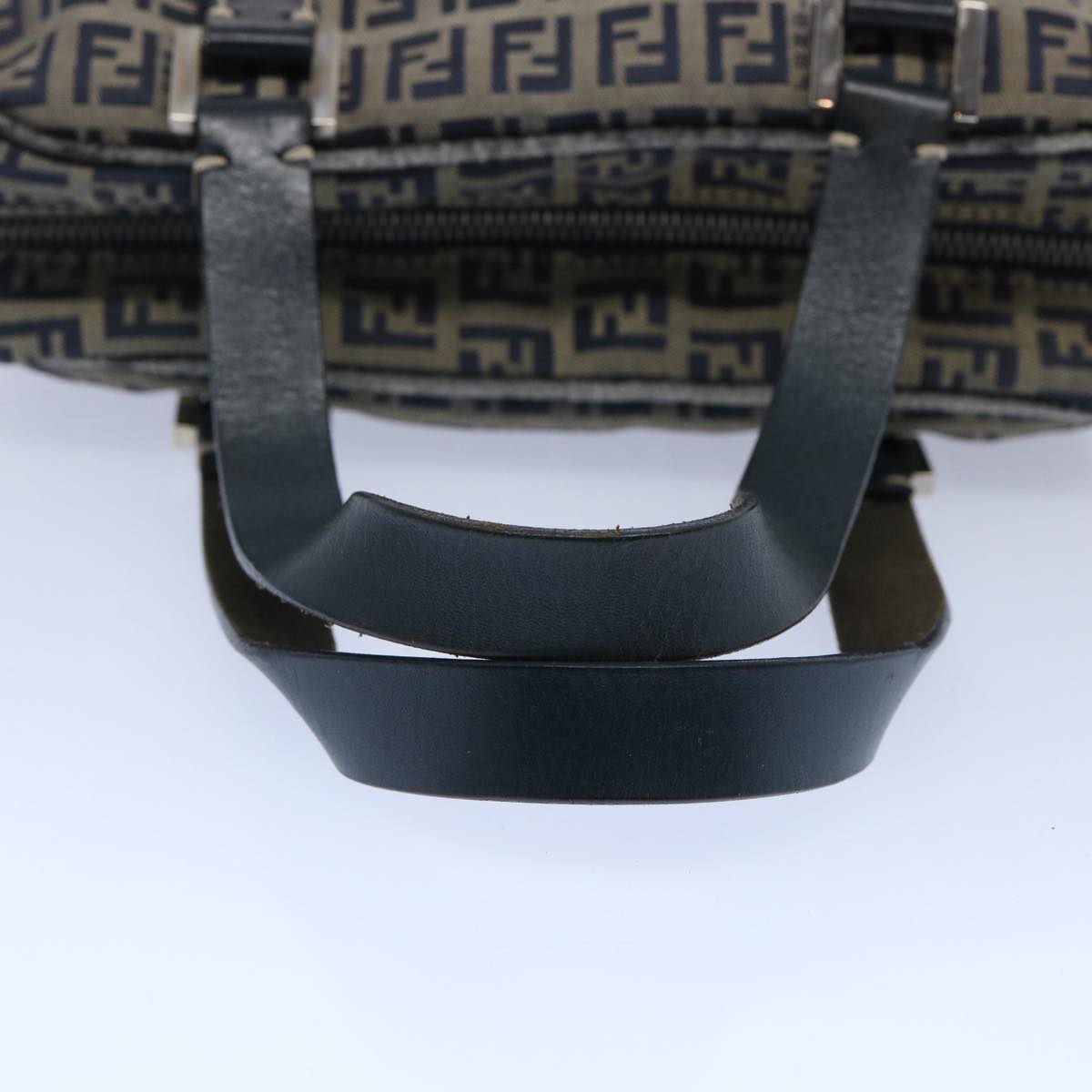 FENDI Zucchino Canvas Hand Bag Navy 62679