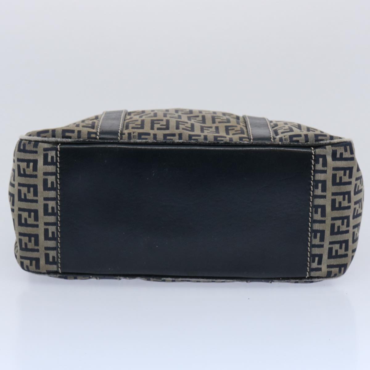 FENDI Zucchino Canvas Hand Bag Navy 62679