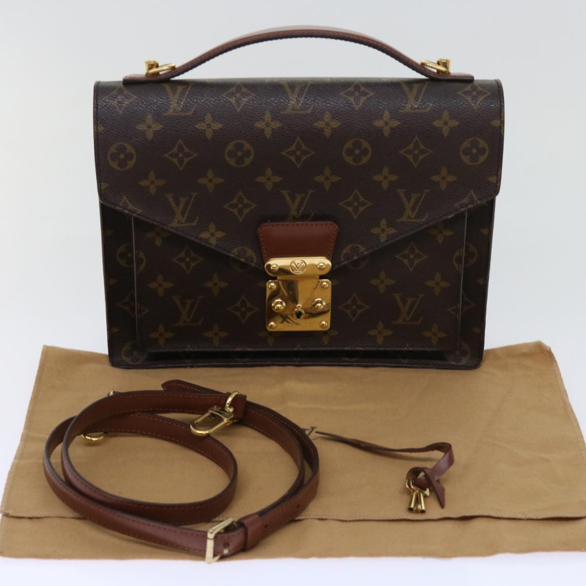 LOUIS VUITTON Monogram Monceau 28 Hand Bag 2way M51185 LV 62788