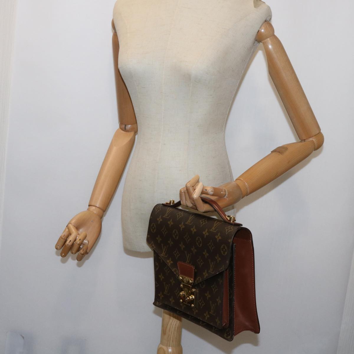 LOUIS VUITTON Monogram Monceau 28 Hand Bag 2way M51185 LV 62788