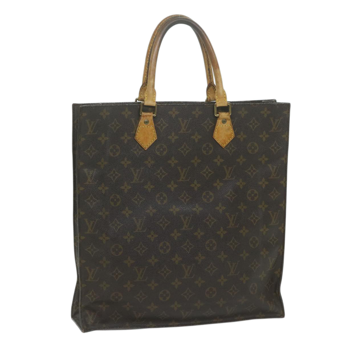 LOUIS VUITTON Monogram Sac Plat Hand Bag M51140 LV 62793