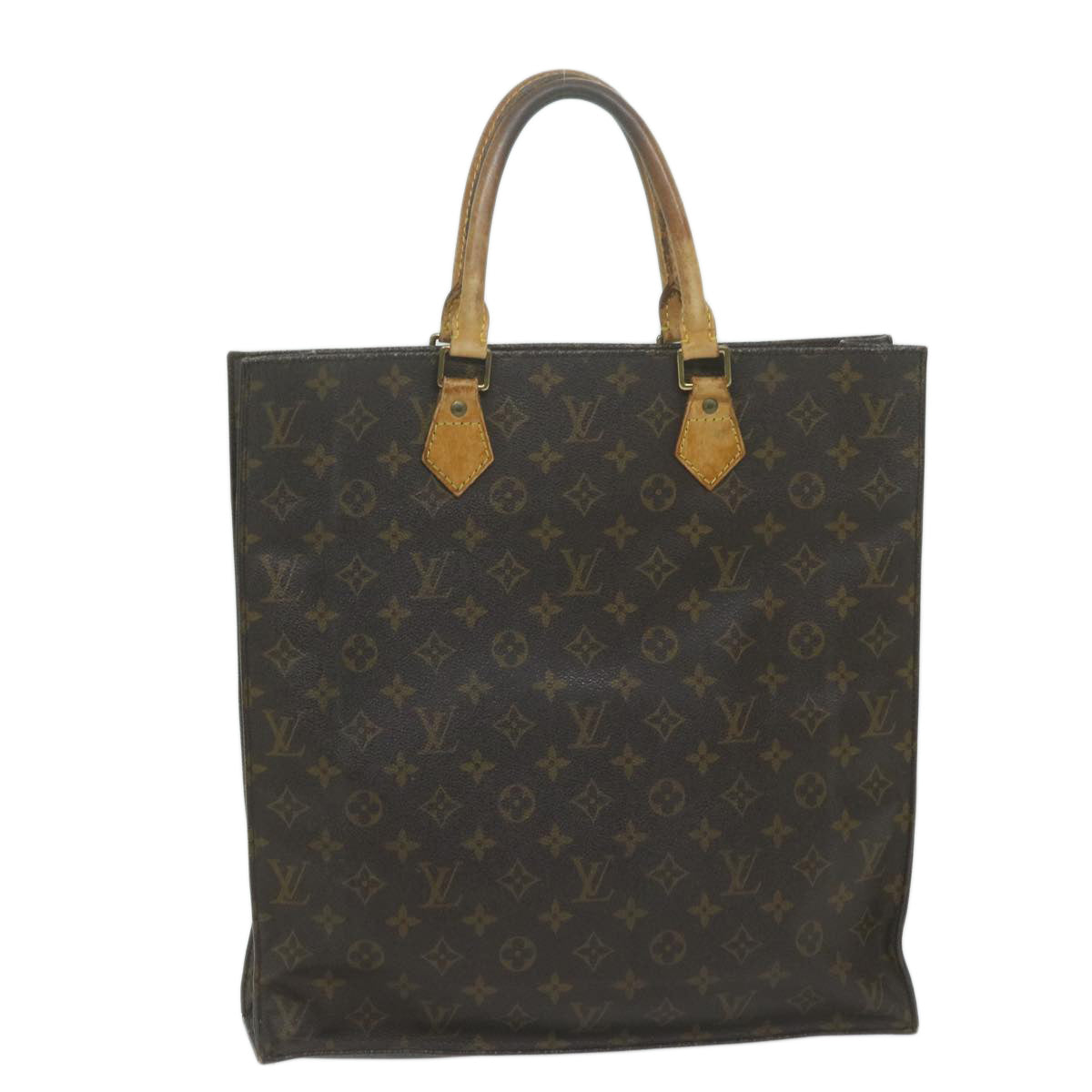 LOUIS VUITTON Monogram Sac Plat Hand Bag M51140 LV 62793