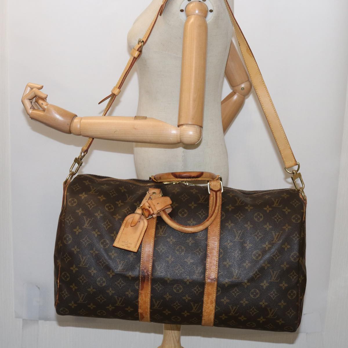 LOUIS VUITTON Monogram Keepall Bandouliere 50 Boston Bag M41416 LV 62795