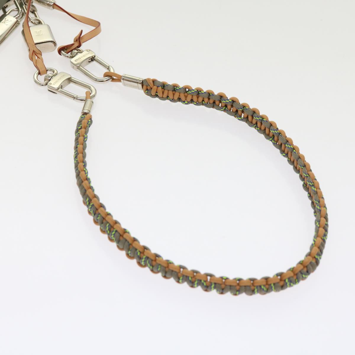 LOUIS VUITTON Collier Survival Necklace Silver LV 62798A