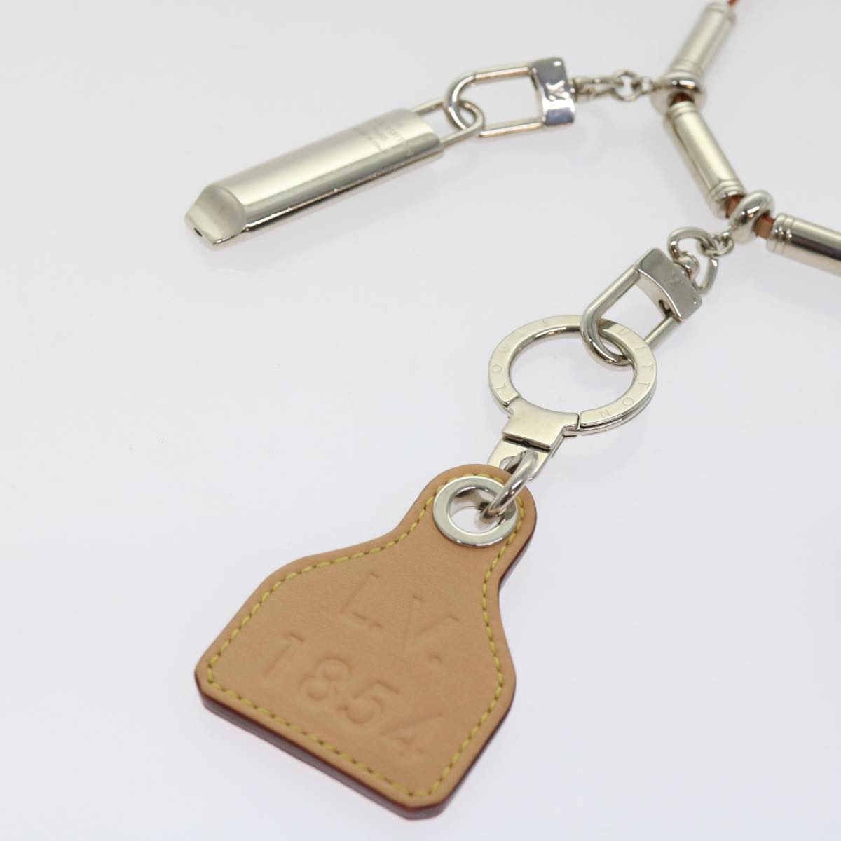 LOUIS VUITTON Collier Survival Necklace Silver LV 62798A