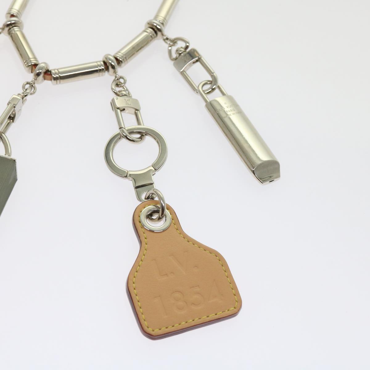 LOUIS VUITTON Collier Survival Necklace Silver LV 62798A