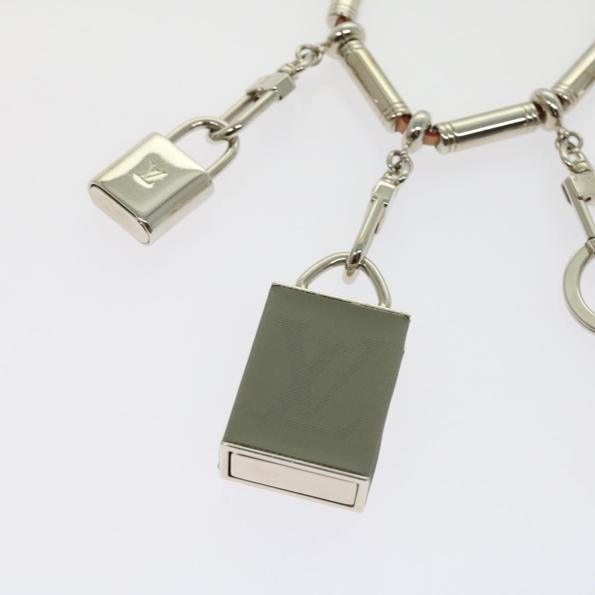 LOUIS VUITTON Collier Survival Necklace Silver LV 62798A