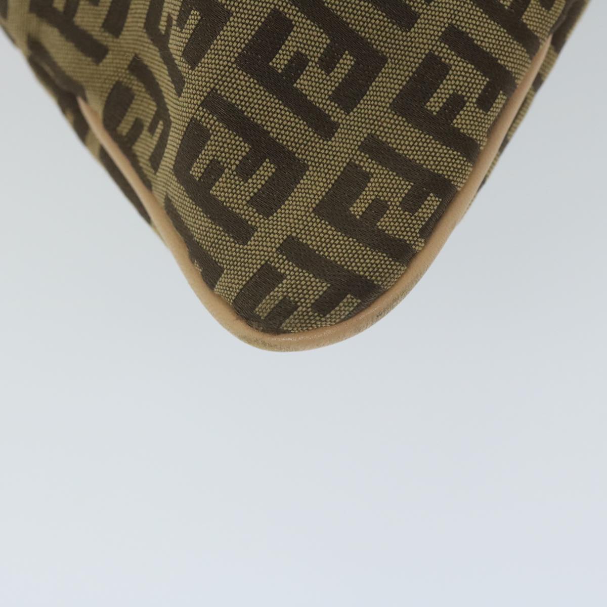 FENDI Zucchino Canvas Shoulder Bag Beige 62857