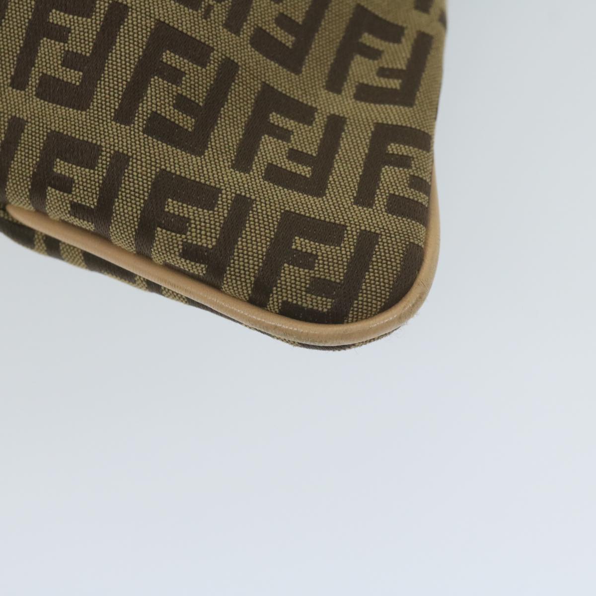 FENDI Zucchino Canvas Shoulder Bag Beige 62857