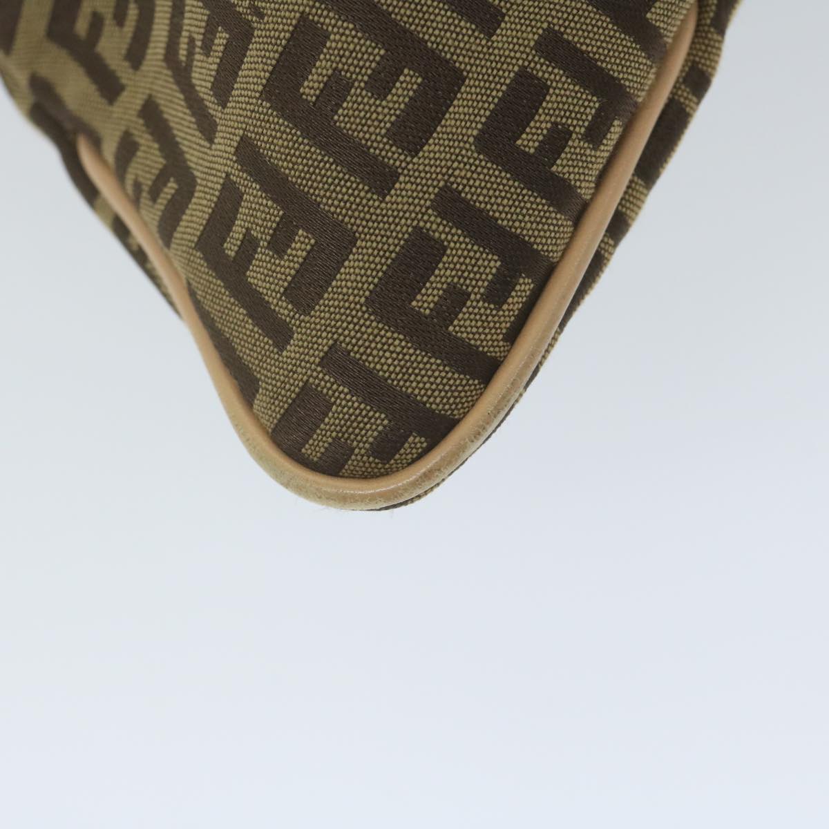 FENDI Zucchino Canvas Shoulder Bag Beige 62857