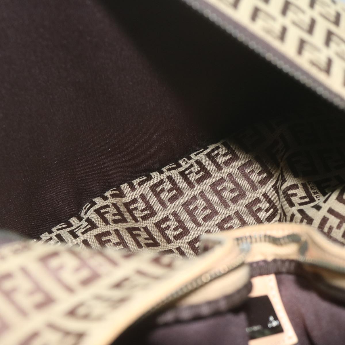 FENDI Zucchino Canvas Shoulder Bag Beige 62857