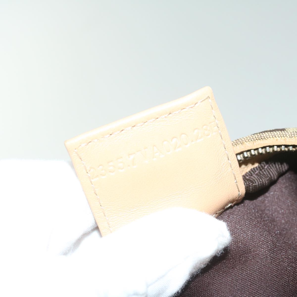 FENDI Zucchino Canvas Shoulder Bag Beige 62857