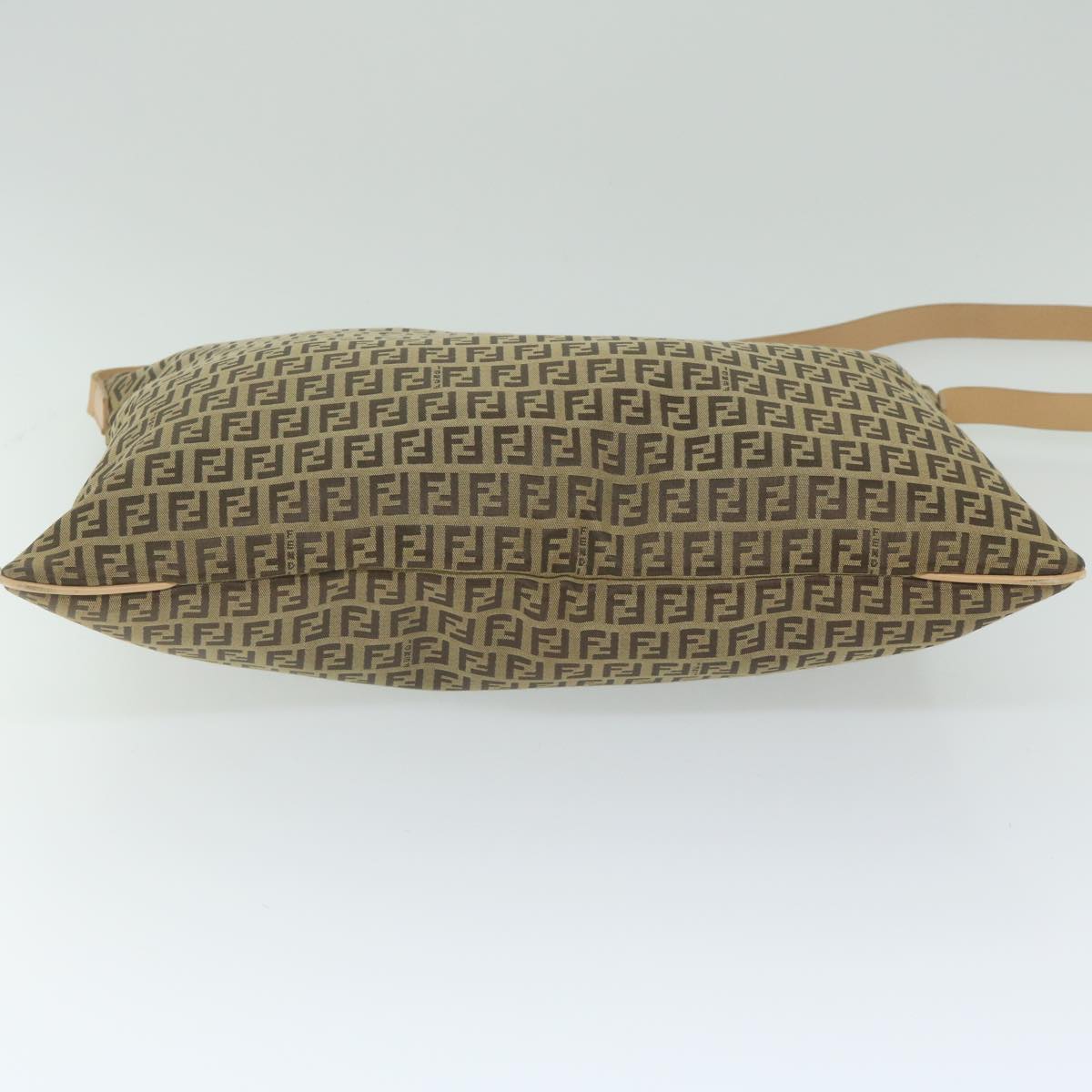 FENDI Zucchino Canvas Shoulder Bag Beige 62857
