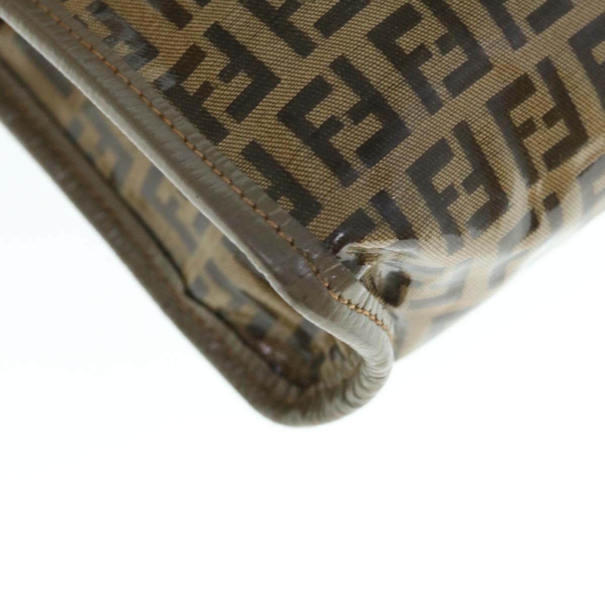 FENDI Zucchino Canvas Clutch Bag Beige 62934
