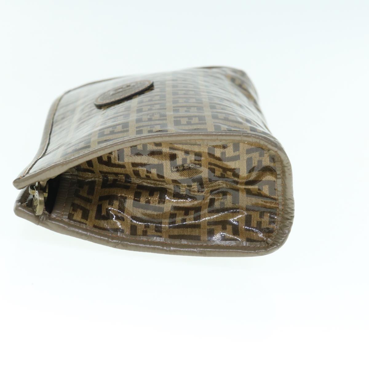 FENDI Zucchino Canvas Clutch Bag Beige 62934