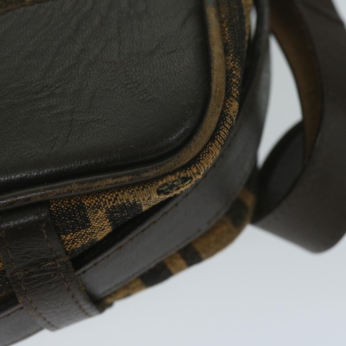 FENDI Zucca Canvas Shoulder Bag 2Set Brown 62974