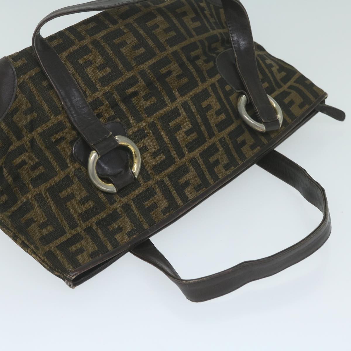 FENDI Zucca Canvas Shoulder Bag 2Set Brown 62974